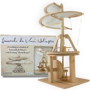 Leonardo da Vinci Helicopter Wooden Model Kit "Aerial Screw" Flying Pathfinders